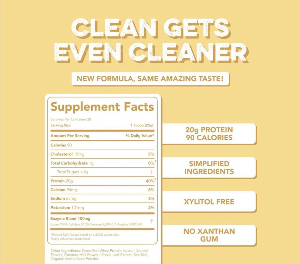 Clean Simple Eats Protein Powder - Simply Vanilla
- 17.6oz/20 Servings