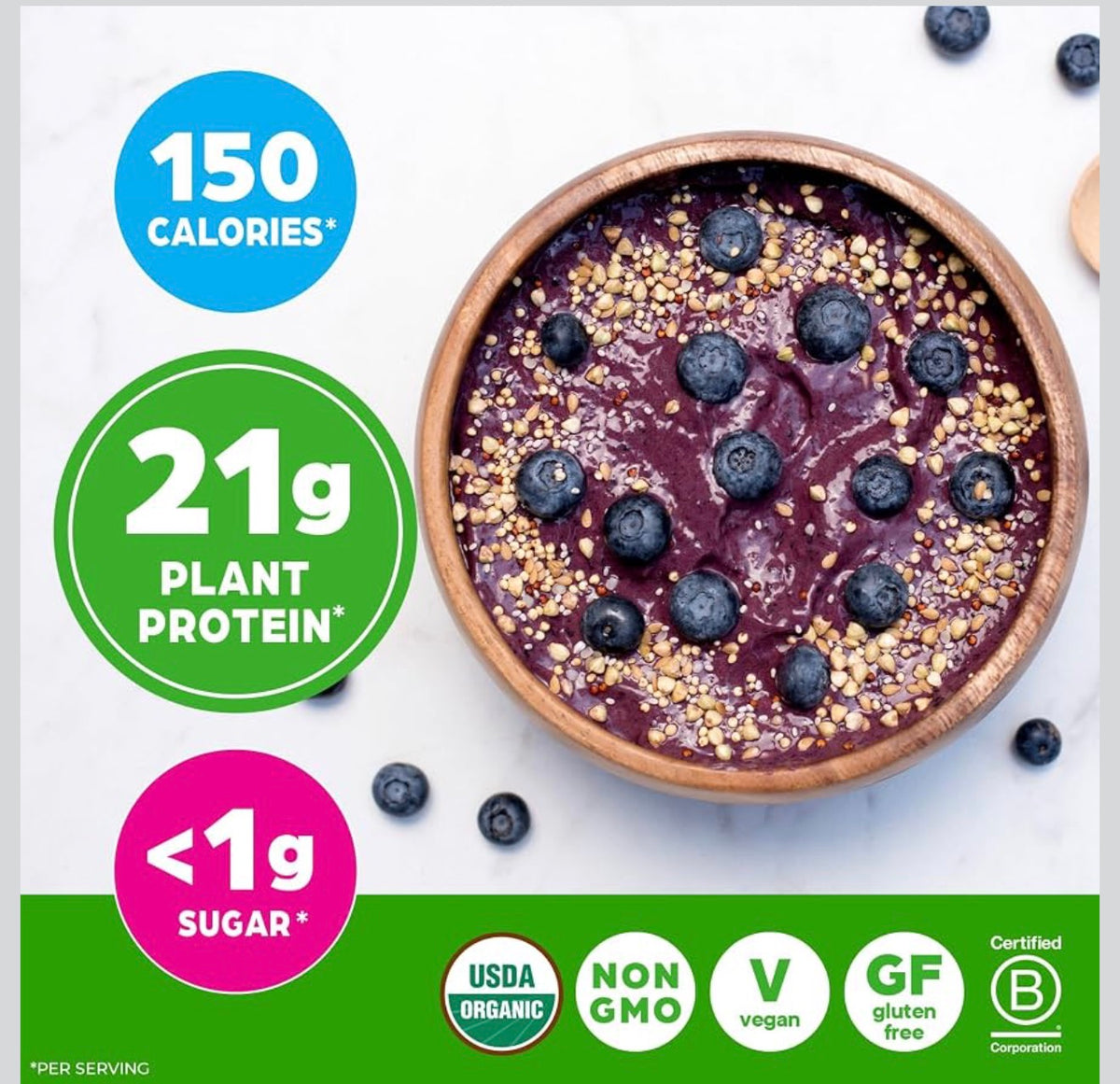 Orgain Organic Vegan 21g Protein Powder, Vanilla Bean, 2.03 lb
Plant based protein, 4g prebiotic fiber, no added sugar or lactose, non-GMO, for shakes & smoothies
Amazon's Choice