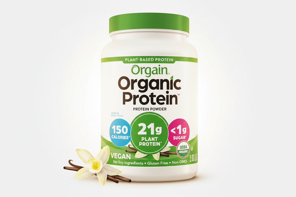 Orgain Organic Vegan 21g Protein Powder, Vanilla Bean, 2.03 lb
Plant based protein, 4g prebiotic fiber, no added sugar or lactose, non-GMO, for shakes & smoothies
Amazon's Choice
