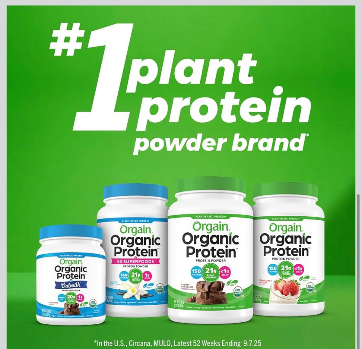 Orgain Organic Vegan 21g Protein Powder, Vanilla Bean, 2.03 lb
Plant based protein, 4g prebiotic fiber, no added sugar or lactose, non-GMO, for shakes & smoothies
Amazon's Choice