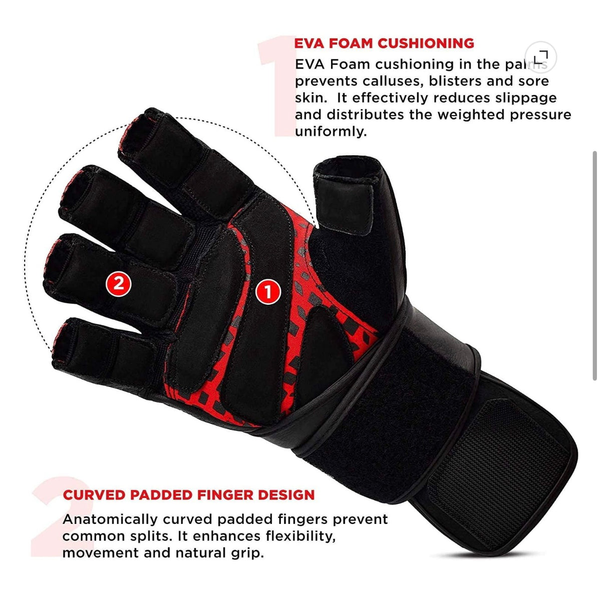 RDX Cow Hide Leather Gym Weight Lifting Gloves Training
Fitness Exercise
