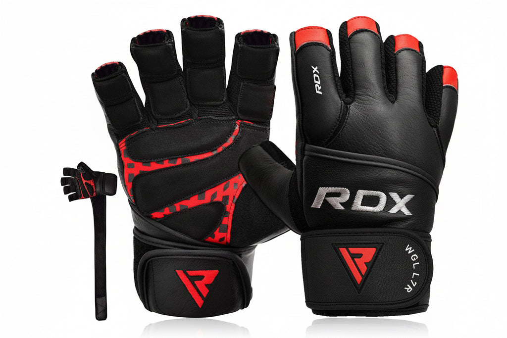 RDX Cow Hide Leather Gym Weight Lifting Gloves Training
Fitness Exercise