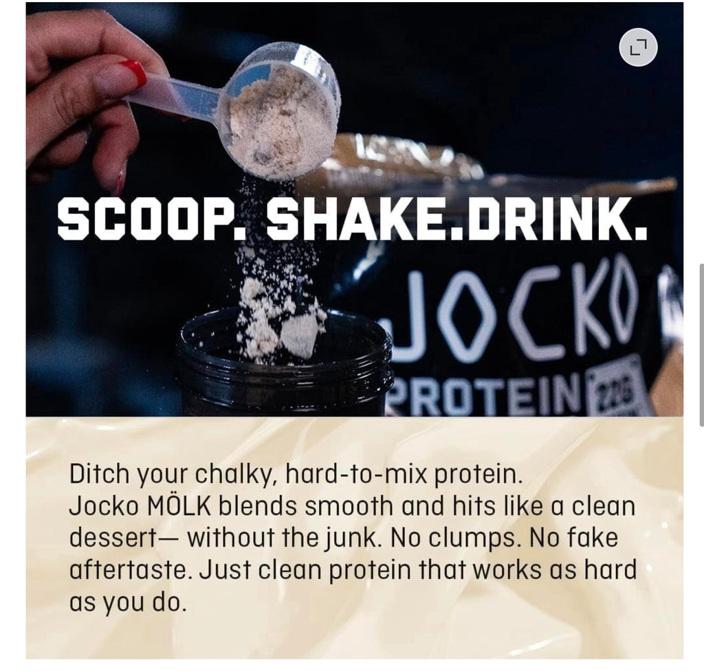 Jocko Mölk Whey Protein Powder 22g, 2lb Bag, Chocolate
Peanut Butter